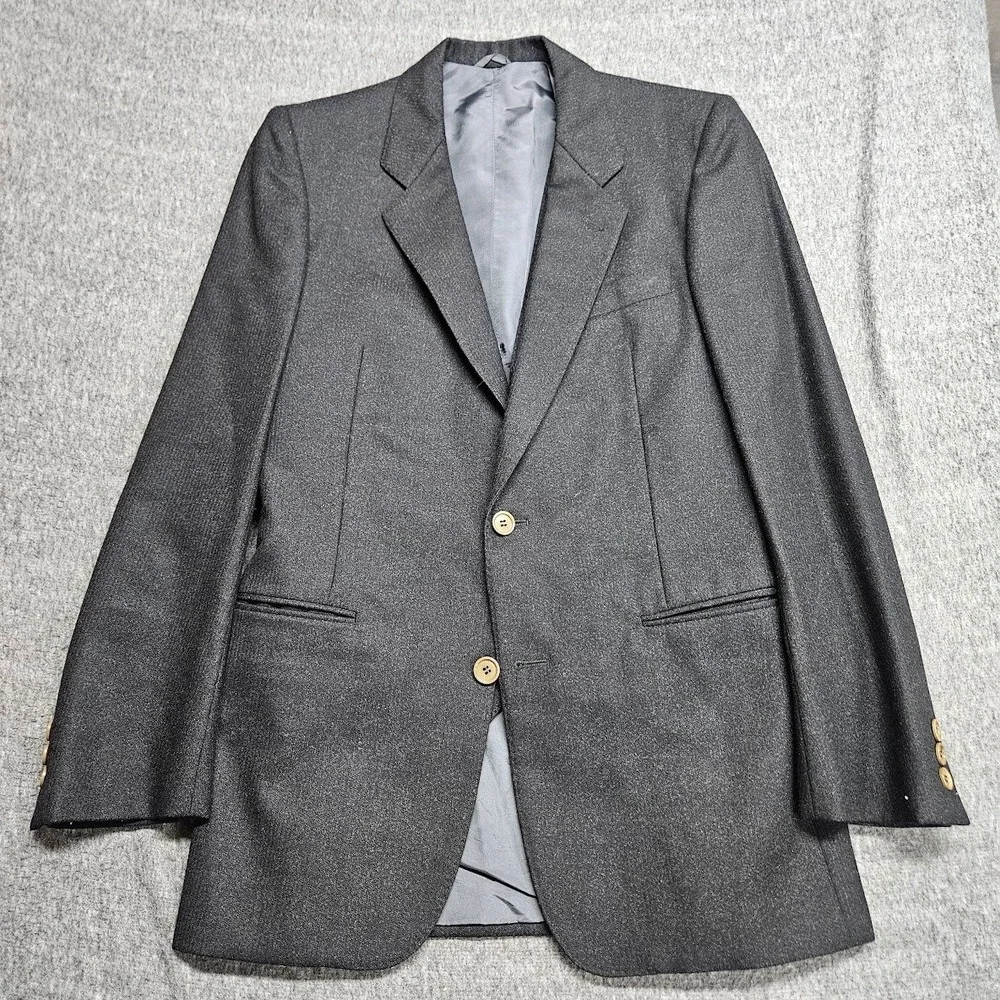 Corneliani Blazer Vest Mens 36 Charcoal Grey Wool 2 Piece Set Made in Italy